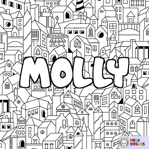 Coloración del nombre MOLLY - decorado ciudad