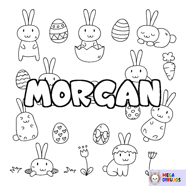 Coloración del nombre MORGAN - decorado Pascua