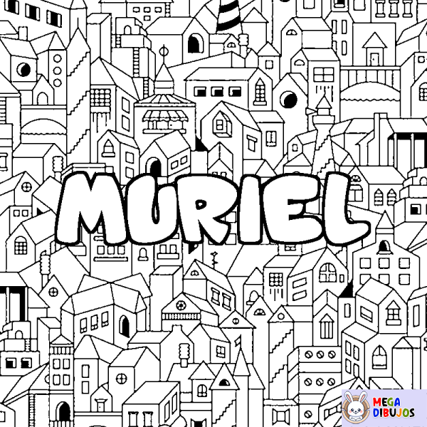 Coloración del nombre MURIEL - decorado ciudad