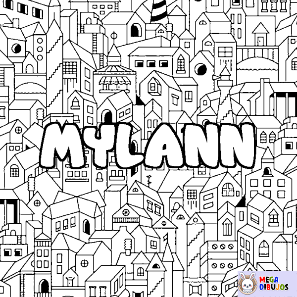 Coloración del nombre MYLANN - decorado ciudad