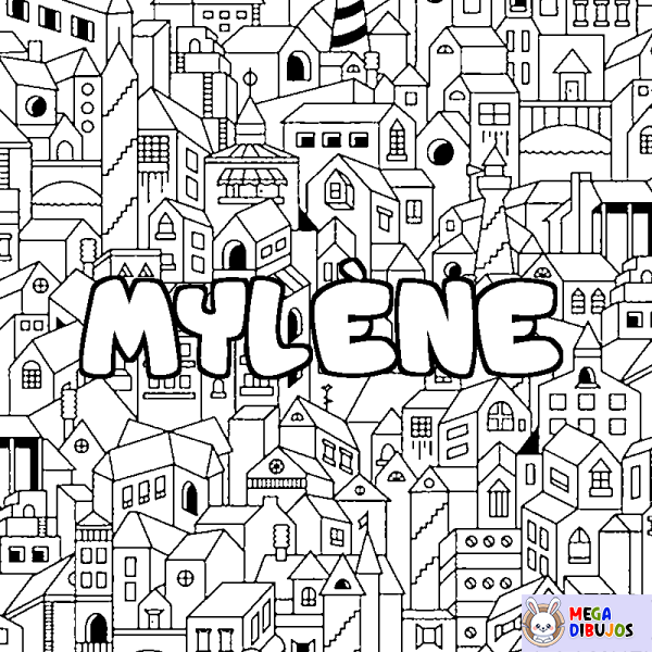 Coloración del nombre MYL&Egrave;NE - decorado ciudad