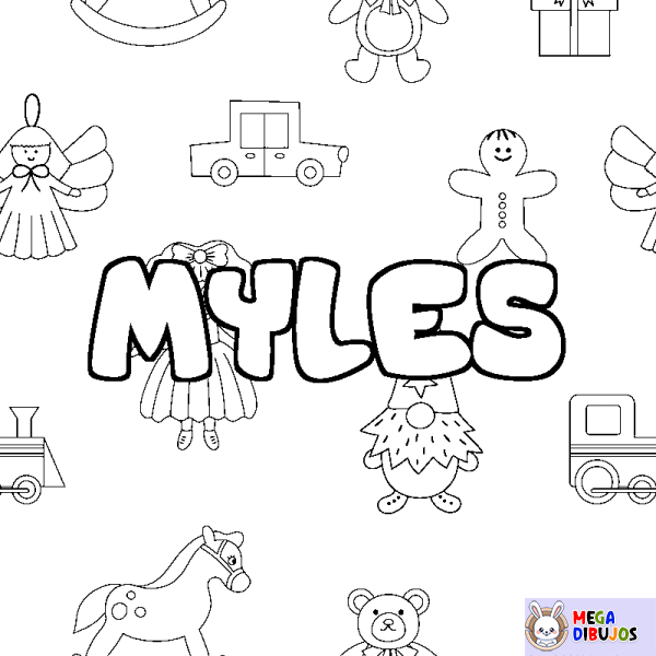 Coloración del nombre MYLES - decorado juguetes