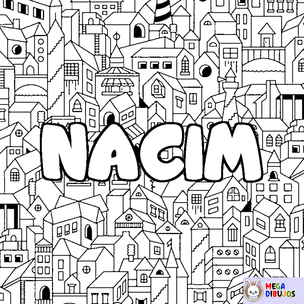 Coloración del nombre NACIM - decorado ciudad