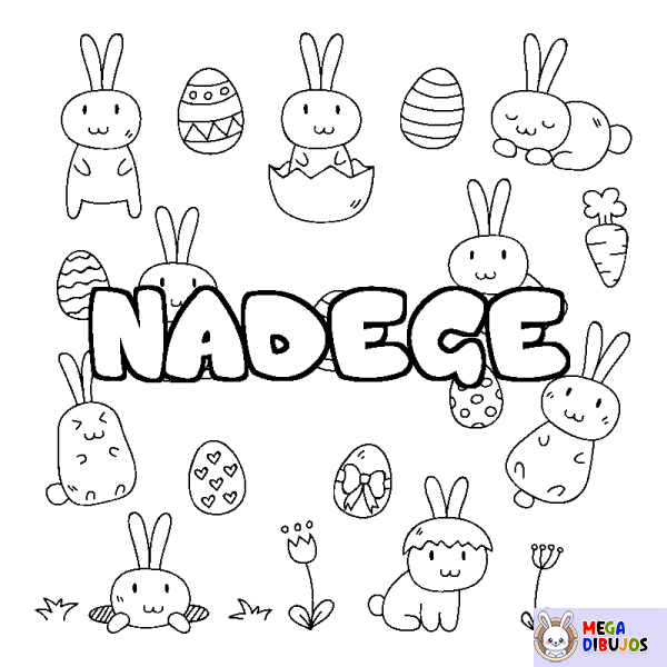 Coloración del nombre NADEGE - decorado Pascua