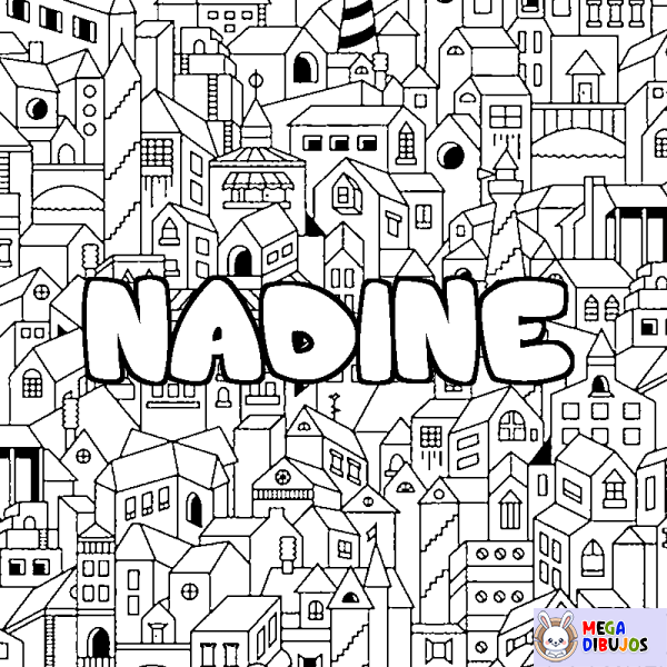 Coloración del nombre NADINE - decorado ciudad