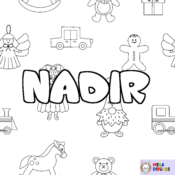 Coloración del nombre NADIR - decorado juguetes