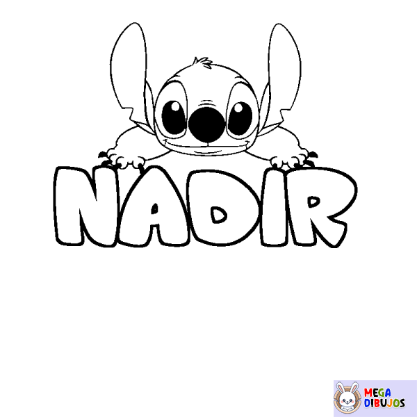 Coloración del nombre NADIR - decorado Stitch