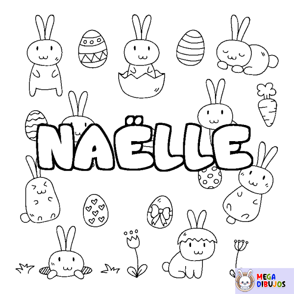 Coloración del nombre NA&Euml;LLE - decorado Pascua