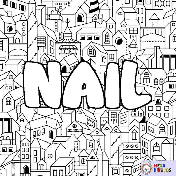 Coloración del nombre NAIL - decorado ciudad