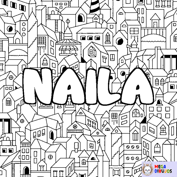 Coloración del nombre NAILA - decorado ciudad