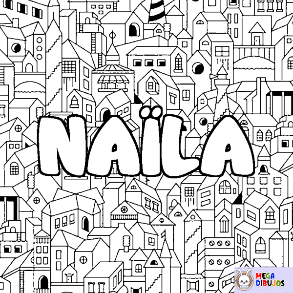 Coloración del nombre NA&Iuml;LA - decorado ciudad