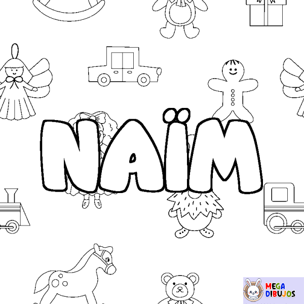 Coloración del nombre NA&Iuml;M - decorado juguetes