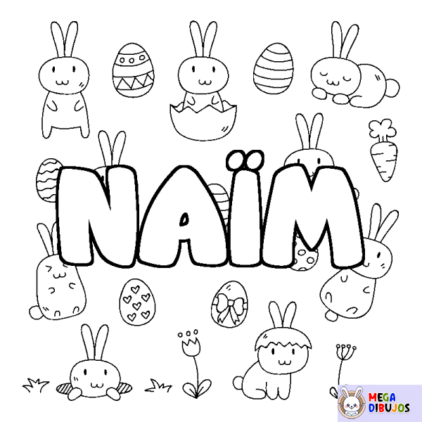 Coloración del nombre NA&Iuml;M - decorado Pascua