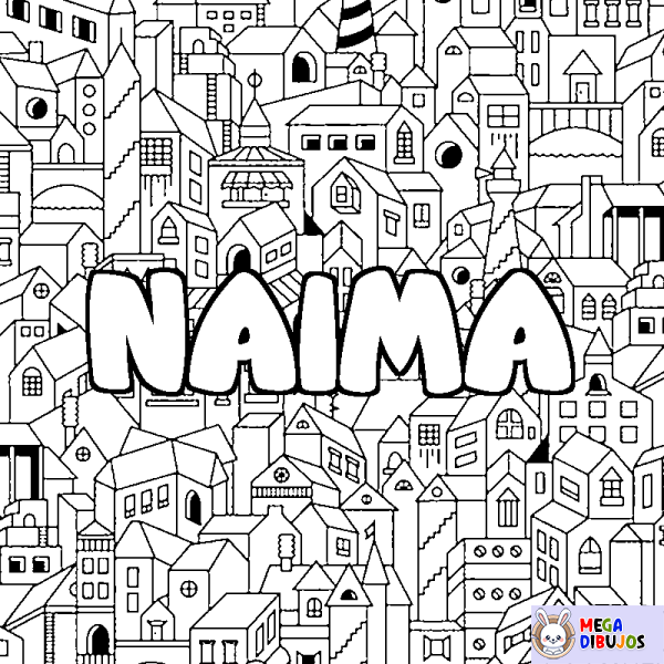 Coloración del nombre NAIMA - decorado ciudad