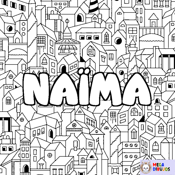 Coloración del nombre NA&Iuml;MA - decorado ciudad