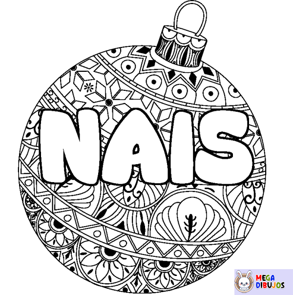 Coloración del nombre NAIS - decorado bola de Navidad