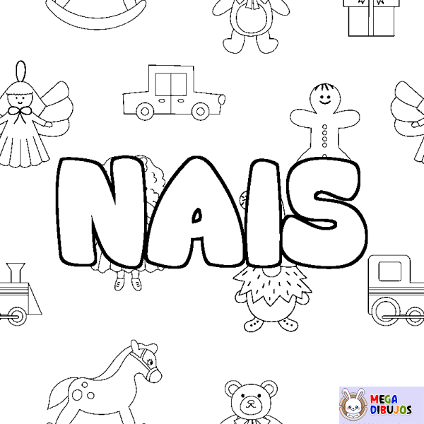 Coloración del nombre NAIS - decorado juguetes