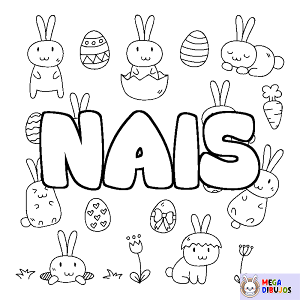 Coloración del nombre NAIS - decorado Pascua