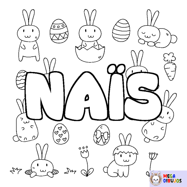 Coloración del nombre NA&Iuml;S - decorado Pascua