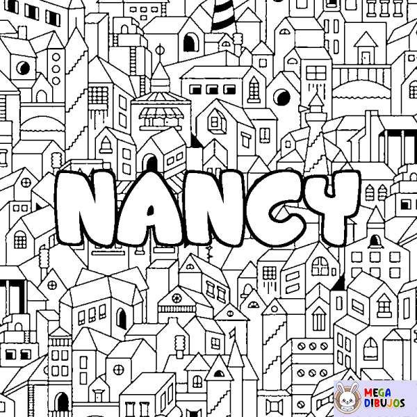 Coloración del nombre NANCY - decorado ciudad