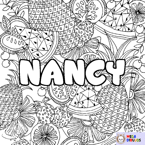 Coloración del nombre NANCY - decorado mandala de frutas