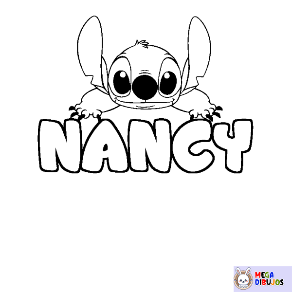 Coloración del nombre NANCY - decorado Stitch