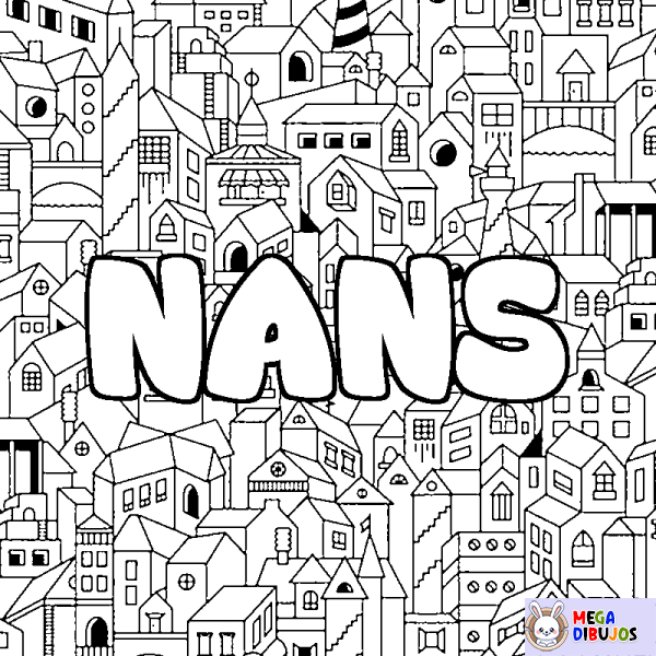 Coloración del nombre NANS - decorado ciudad