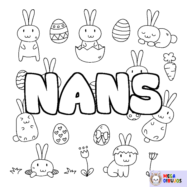 Coloración del nombre NANS - decorado Pascua