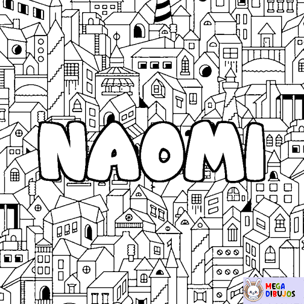 Coloración del nombre NAOMI - decorado ciudad