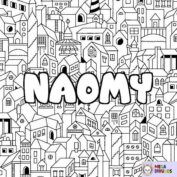 Coloración del nombre NAOMY - decorado ciudad