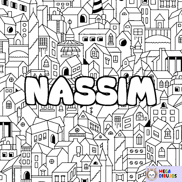 Coloración del nombre NASSIM - decorado ciudad