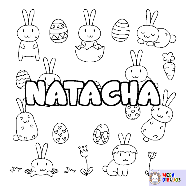 Coloración del nombre NATACHA - decorado Pascua