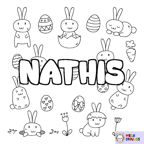 Coloración del nombre NATHIS - decorado Pascua