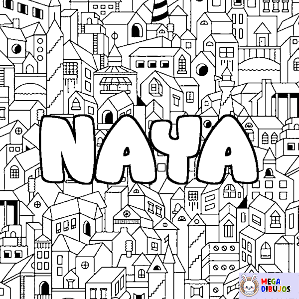 Coloración del nombre NAYA - decorado ciudad