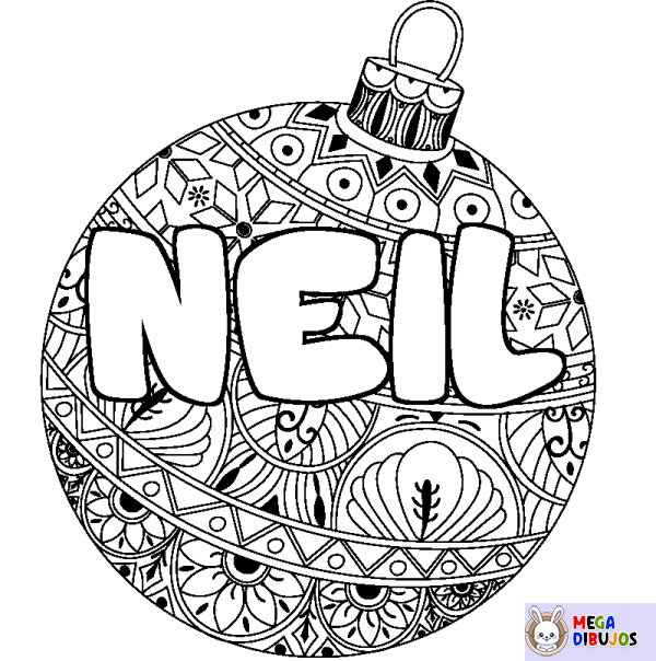 Coloración del nombre NEIL - decorado bola de Navidad