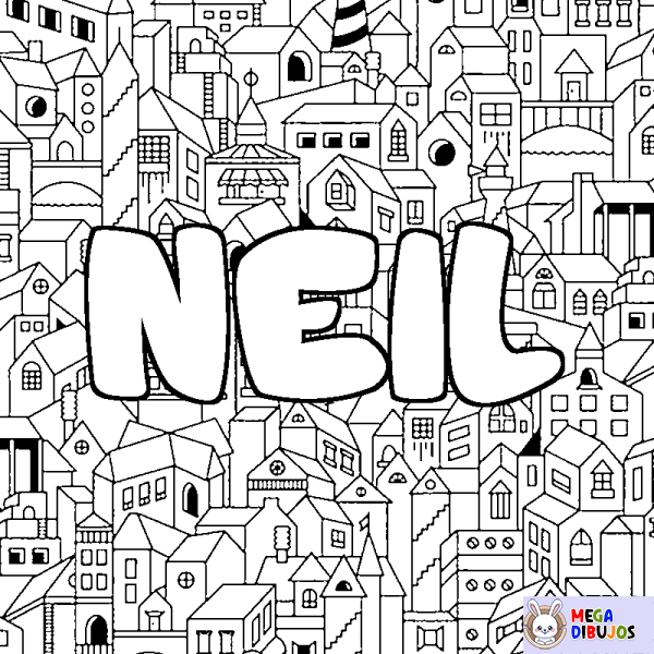 Coloración del nombre NEIL - decorado ciudad