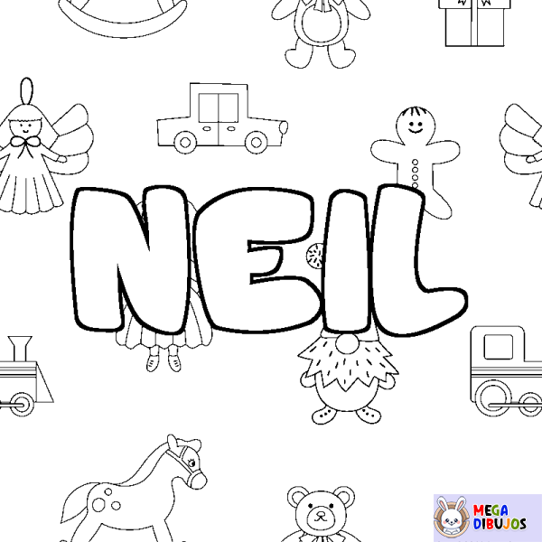 Coloración del nombre NEIL - decorado juguetes