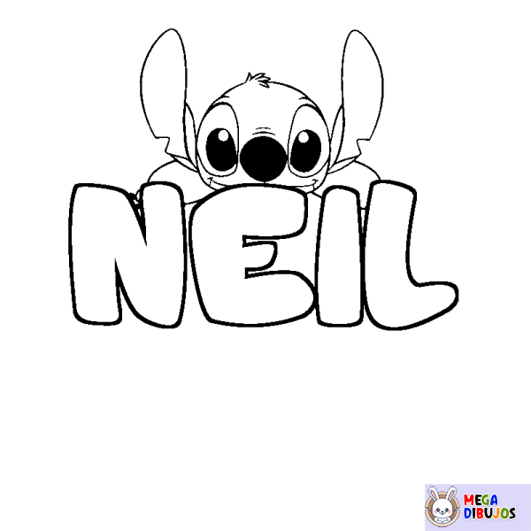 Coloración del nombre NEIL - decorado Stitch