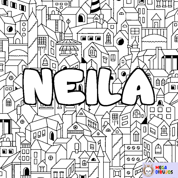 Coloración del nombre NEILA - decorado ciudad