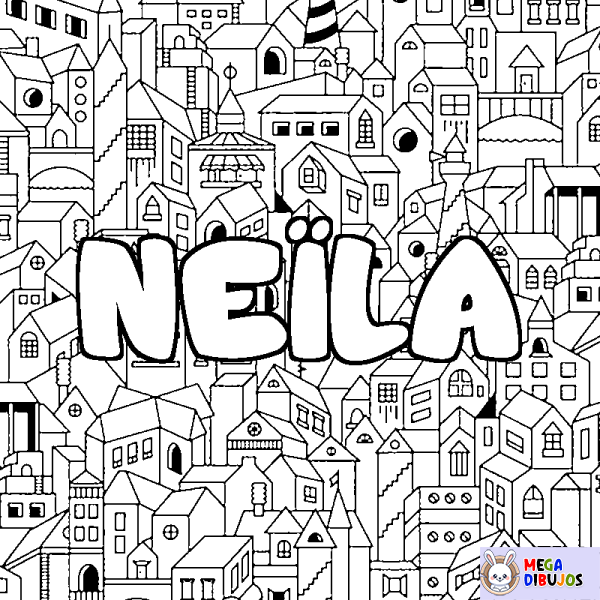 Coloración del nombre NE&Iuml;LA - decorado ciudad