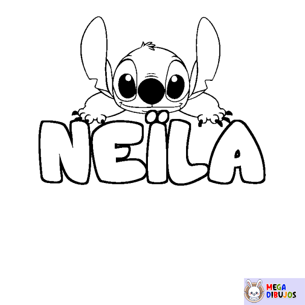 Coloración del nombre NE&Iuml;LA - decorado Stitch