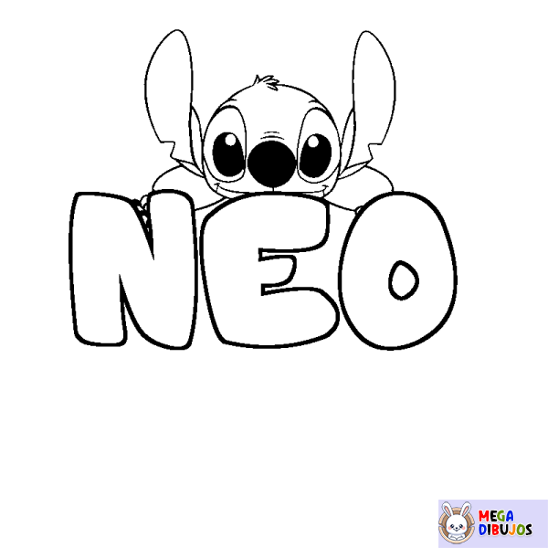 Coloración del nombre NEO - decorado Stitch