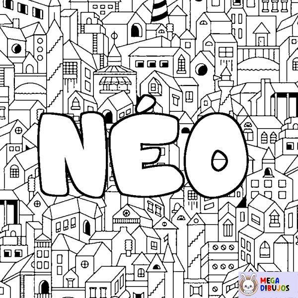 Coloración del nombre N&Eacute;O - decorado ciudad