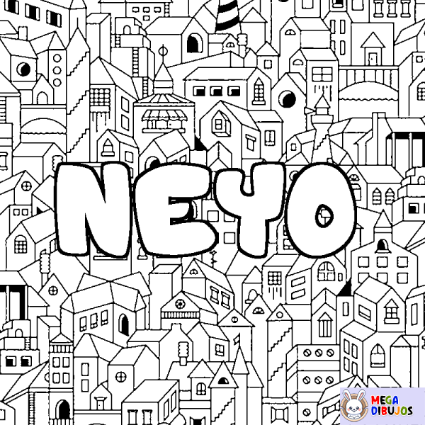 Coloración del nombre NEYO - decorado ciudad