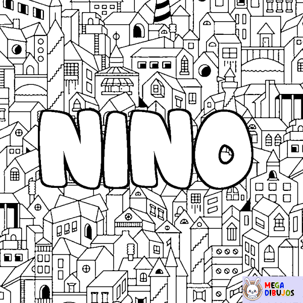 Coloración del nombre NINO - decorado ciudad