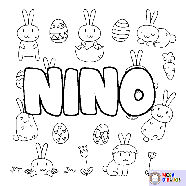 Coloración del nombre NINO - decorado Pascua