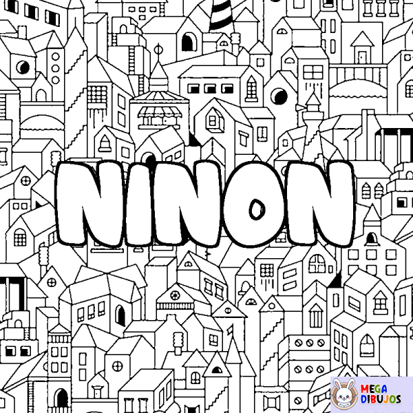 Coloración del nombre NINON - decorado ciudad