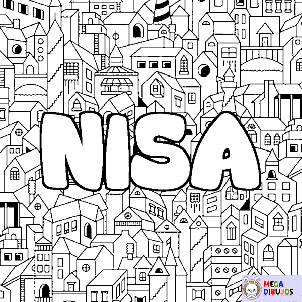 Coloración del nombre NISA - decorado ciudad