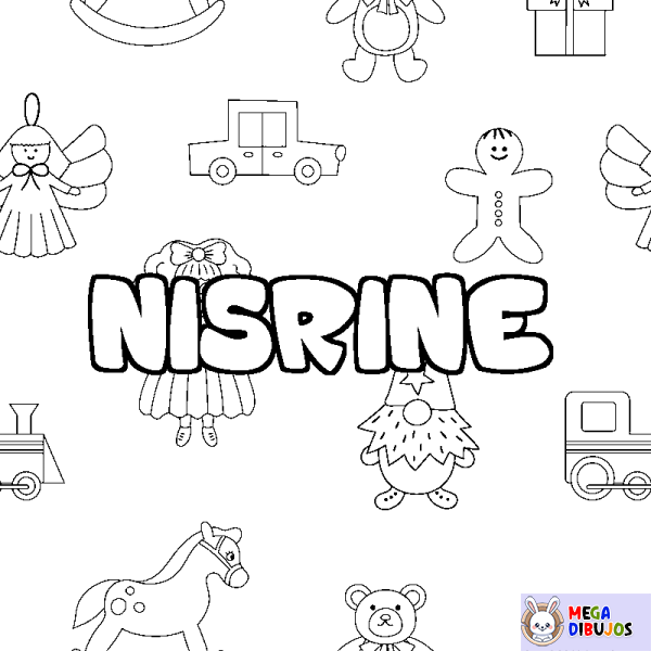 Coloración del nombre NISRINE - decorado juguetes