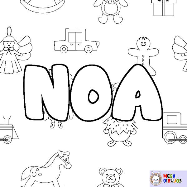 Coloración del nombre NOA - decorado juguetes